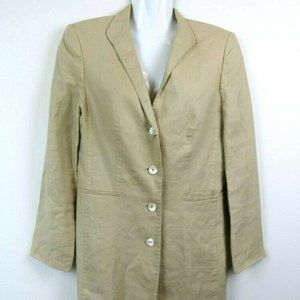Brooks Brothers Womens Dress Blazer Beige Linen 2